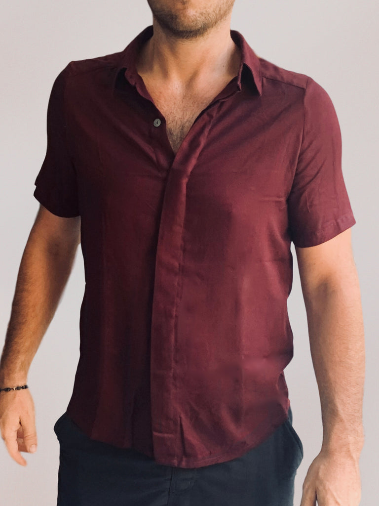 Burgundy Shirt - Short Sleeve